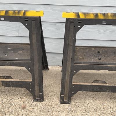 Pair Of Folding Sawhorses 