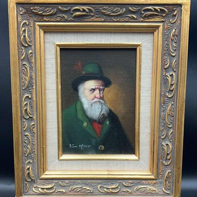 Original, Authenticated Van Meer Oil Painting, "Swiss Gent"