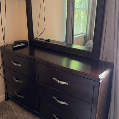Wooden Dresser With Mirror