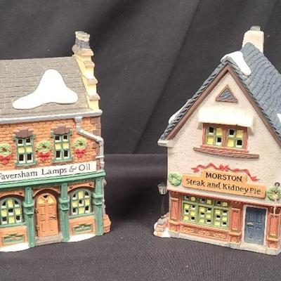 "Faversham Lamps & Oil" And "Morston Steak And Kidney Pie" Dickens' Village By Dept. 56