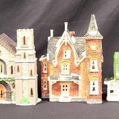 Set Of 4 Department 56 Houses, Blenham Street Bank, Whittlesbourne Church & More