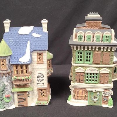 "The Flat Of Ebenezer Scrooge" and "The Wool Shop" Dicken's Village by Dept. 56