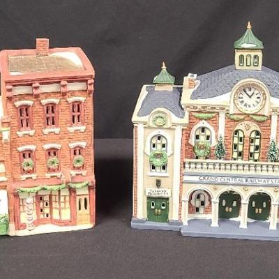 "Grand Central Railway Station" and "Variety Store & Barbershop" Christmas In The City by Dept. 56