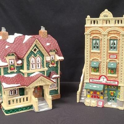 "Mainstreet Hardware Store" And "Hartford House" Snow Village By Dept. 56