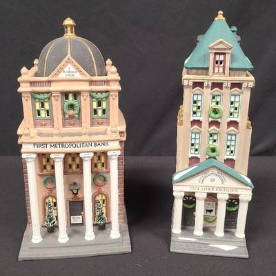 "First Metropolitan Bank" and "Brokerage House" Christmas In The City by Dept. 56
