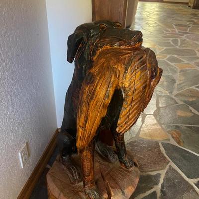 Sale Photo Thumbnail #33: Hand carved dog bird hunter 