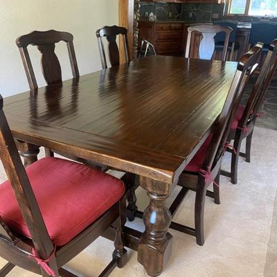 Sale Photo Thumbnail #32: Country farm table with 6 chairs Yellowstone style 
