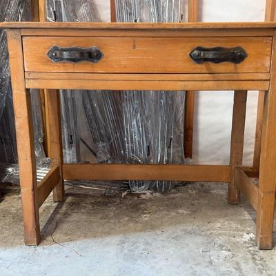 Monteray Furniture One Drawer Desk w/Rustic Hardware 1940s