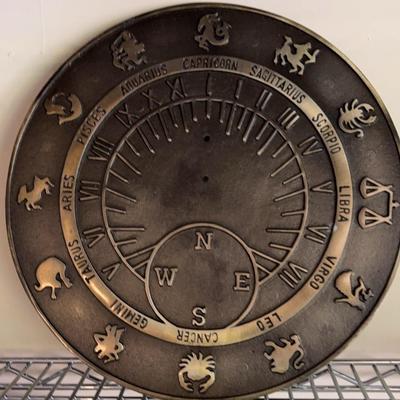 Flora & Fawna Brass Zodiac Sundial