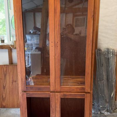 Wood and Glass Cabinet #2 w/ Bail Pull Hardware 