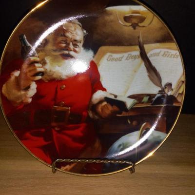 Numbered Limited Edition Franklin Mint Coca Cola Collection "Making a List" 8" Collector Plate - With COA