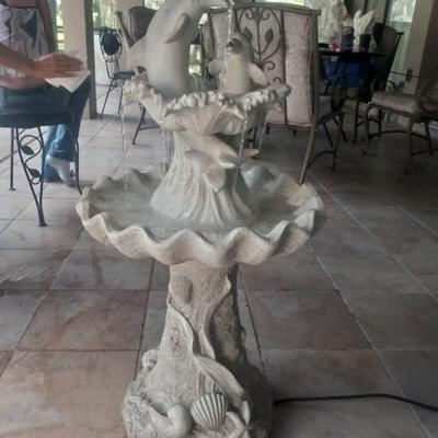Beautiful, Relaxing Dolphin Fountain - 18" Diameter x 32" Tall