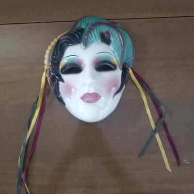 Vintage 1989 Clay Art SF Ceramic Art Deco Flapper Mask