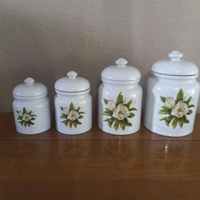 Vintage BananAppeal "Magnolia" 4-Piece Canister Set