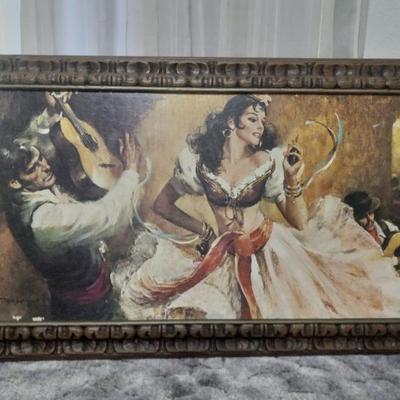 Signed Framed "Habanera Flamenco Dancer" by Rico Tomaso - 55" x 31"