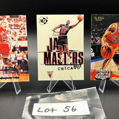 Sale Photo Thumbnail #57: (3) Michael Jordan Basketball Cards Chicago Bulls
