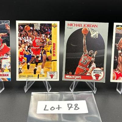 Sale Photo Thumbnail #79: (4) Michael Jordan Basketball Cards Chicago Bulls