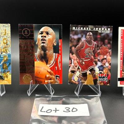Sale Photo Thumbnail #31: (4) Michael Jordan Basketball Cards Chicago Bulls
