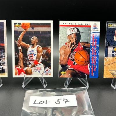 Sale Photo Thumbnail #58: (4) Michael Jordan Basketball Cards Chicago Bulls
