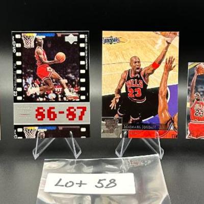 Sale Photo Thumbnail #59: (4) Michael Jordan Basketball Cards Chicago Bulls