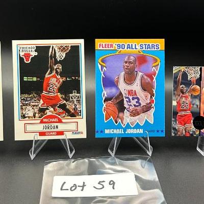 Sale Photo Thumbnail #60: (4) Michael Jordan Basketball Cards Chicago Bulls