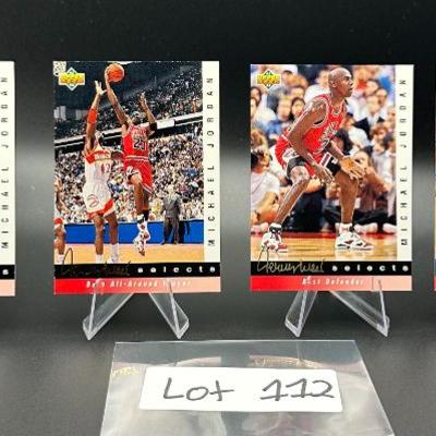 Sale Photo Thumbnail #111: (4) Michael Jordan Basketball Cards Chicago Bulls
