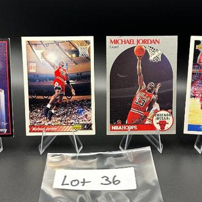 Sale Photo Thumbnail #37: (4) Michael Jordan Basketball Cards Chicago Bulls
