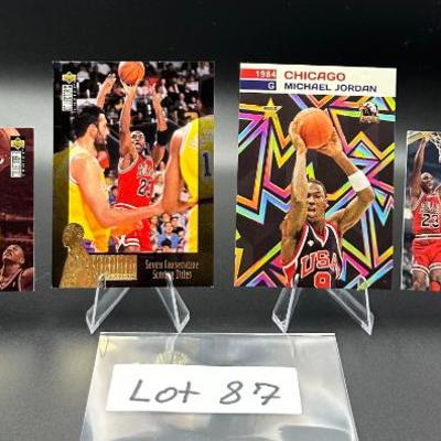 Sale Photo Thumbnail #88: (4) Michael Jordan Basketball Cards Chicago Bulls