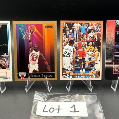 Sale Photo Thumbnail #2: (4) Michael Jordan Basketball Cards Chicago Bulls
