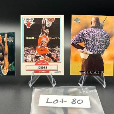 Sale Photo Thumbnail #81: (4) Michael Jordan Basketball Cards Chicago Bulls