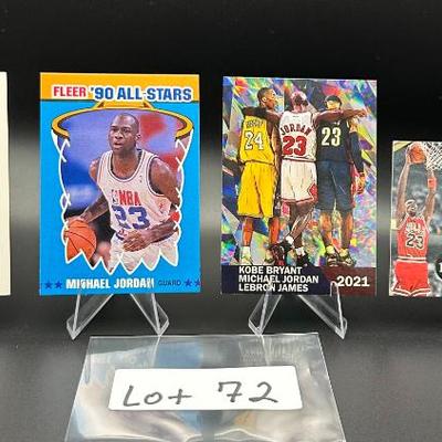 Sale Photo Thumbnail #73: (4) Michael Jordan Basketball Cards Chicago Bulls