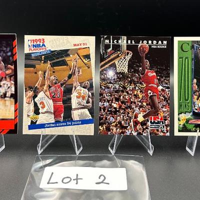 Sale Photo Thumbnail #3: (4) Michael Jordan Basketball Cards Chicago Bulls
