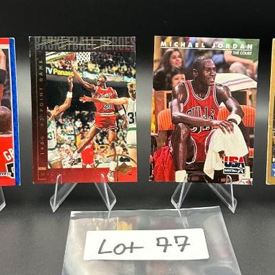 Sale Photo Thumbnail #78: (4) Michael Jordan Basketball Cards Chicago Bulls