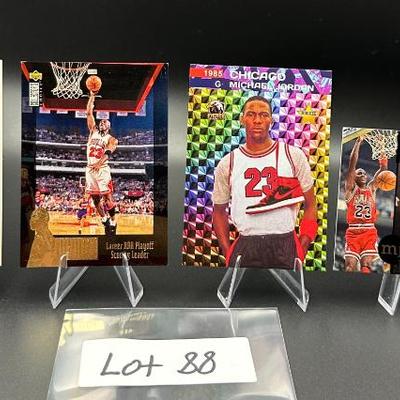Sale Photo Thumbnail #89: (4) Michael Jordan Basketball Cards Chicago Bulls
