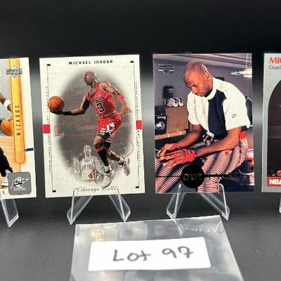 Sale Photo Thumbnail #97: (4) Michael Jordan Basketball Cards Chicago Bulls