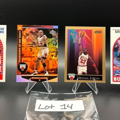 Sale Photo Thumbnail #15: (4) Michael Jordan Basketball Cards Chicago Bulls
