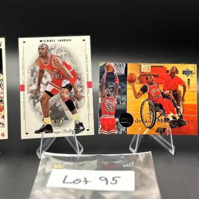 Sale Photo Thumbnail #95: (4) Michael Jordan Basketball Cards Chicago Bulls