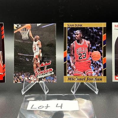 Sale Photo Thumbnail #5: (4) Michael Jordan Basketball Cards Chicago Bulls
