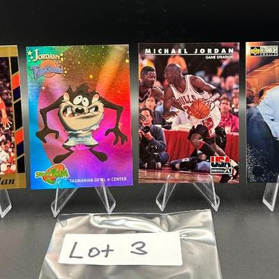 Sale Photo Thumbnail #4: (4) Michael Jordan Basketball Cards Chicago Bulls
