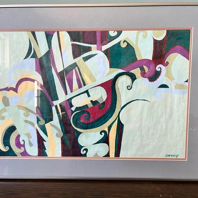 Framed Contemporary Abstract Painting – Casey Original Artwork