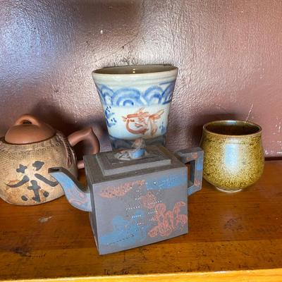 Assorted Small Asian-Style Teapots & Cups