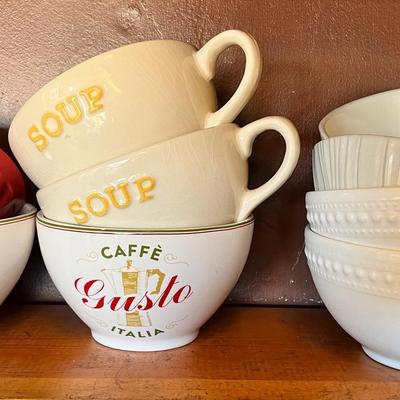 Oversized Soup Bowls Italian Caffé Cups & Classic Soup Bowls Lot