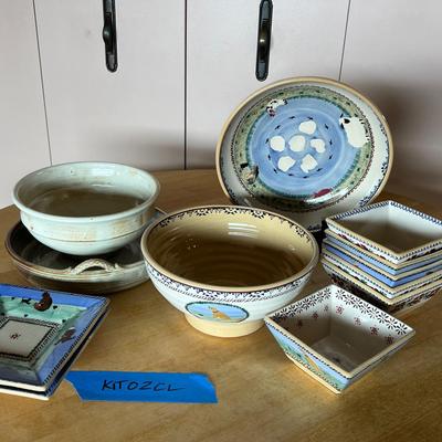 Nicholas Mosse Pottery From Ireland Hand-Painted Country Pottery Bowl Set