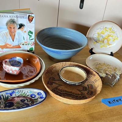 Pottery, Bakeware, And Inspired Mexican Cuisine Eclectic Kitchen Décor and Pottery Lot