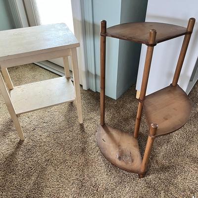 Pair of Vintage Side Accent Tables – Wood & Laminate