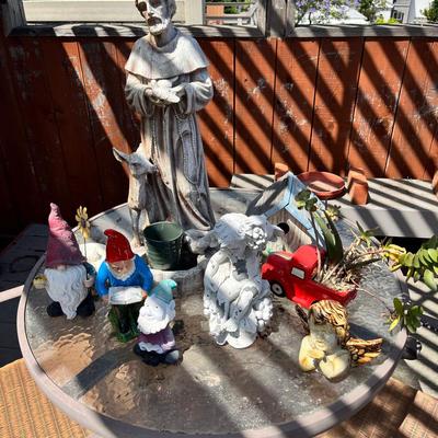 Garden Statues and Whimsical Gnomes Lot