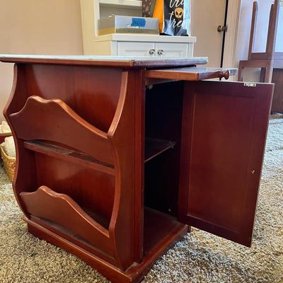 Vintage Wood Side Table Magazine Rack Vintage Mahogany Magazine Side Table with Storage Cabinet