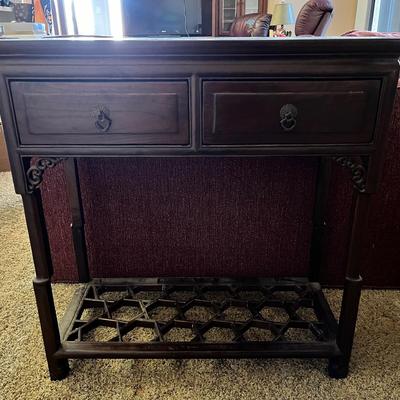Asian Inspired Wood Side Credenza