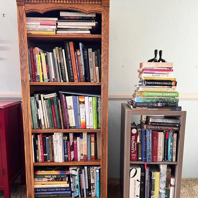 24 X 59 X 13 Wood Bookcase With Books Plus Small Bookcase With Books!