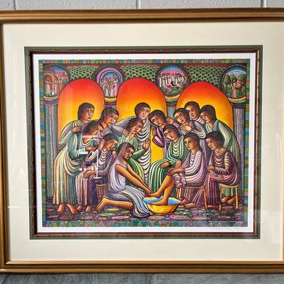 Signed Serigraph “Washing Of The Feet” By John August Swanson